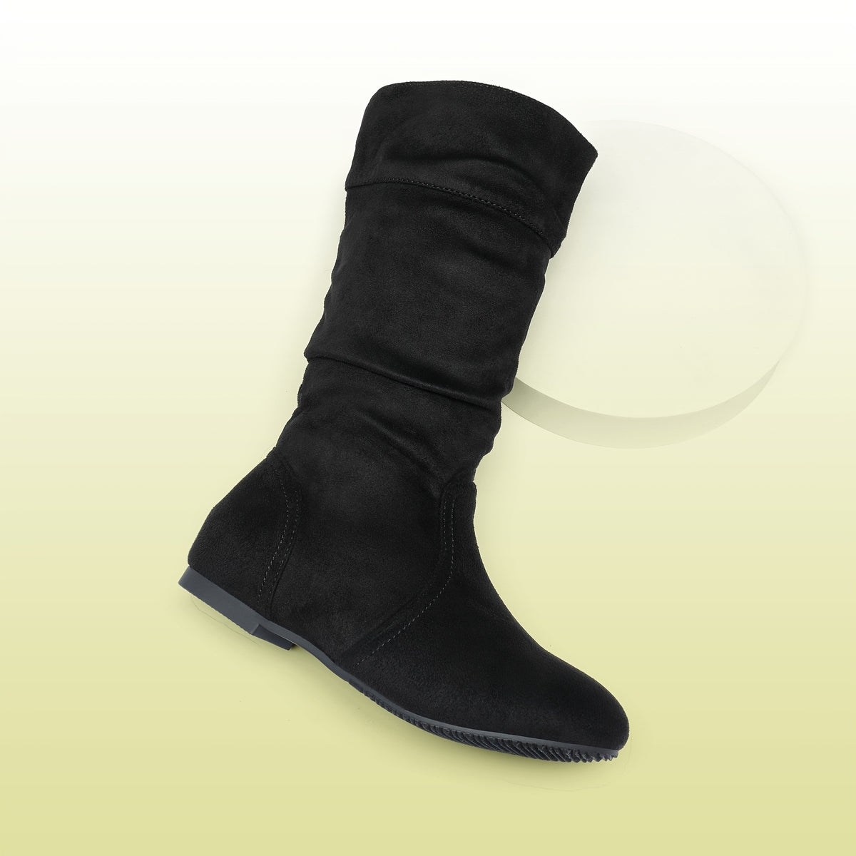 Kids' Winter Boots with Faux Fur Lining, Knee-High Side-Zip Fashion Boots with Elastic Gore for Toddler, Little Kid & Big Kid, Black & Brown