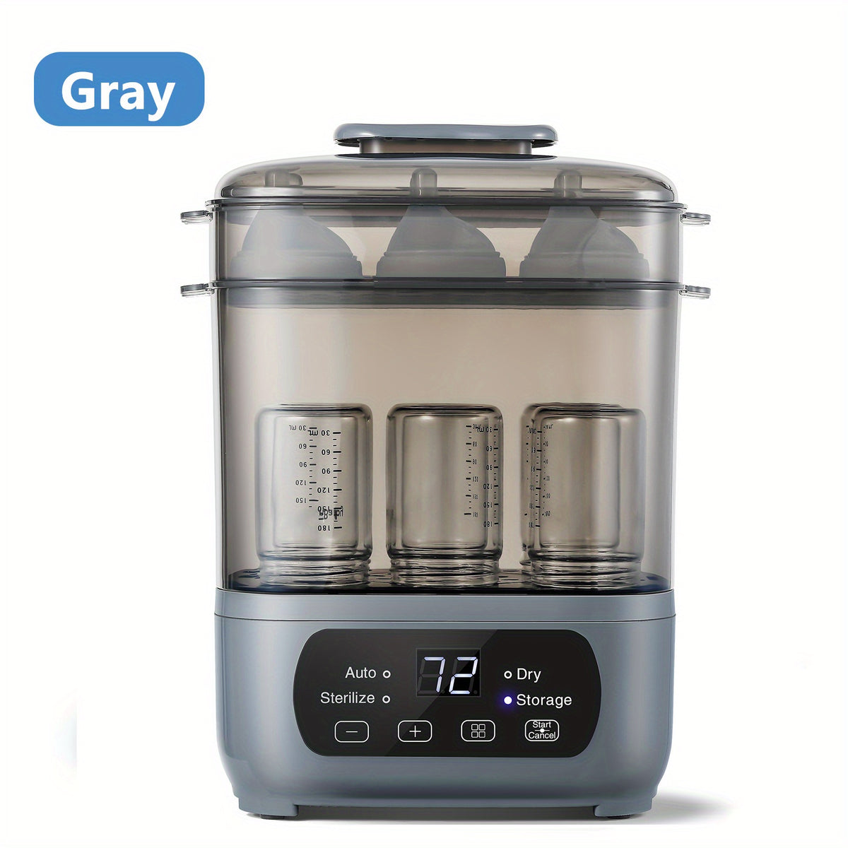 Modular Baby Bottle Steamer and Dryer with LED Touch Screen and Auto Shut-Off, Electric Countertop Care for Compatible Bottles and Pump Parts