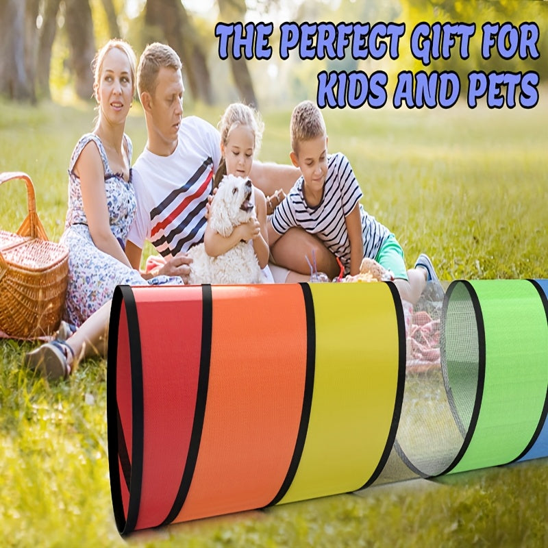 Baby Crawling Tunnel in Rainbow Colors, Indoor Sensory Play Tube for Crawlers and Toddlers, Portable Playroom Activity for Movement and Exploration