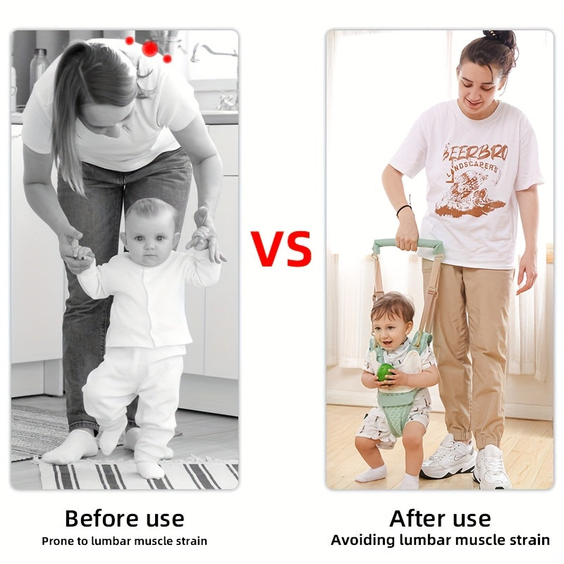 Adjustable Baby Walking Harness with Removable Crotch Support, Breathable Toddler Walking Aid and Carrier Design for Ages 8ā24 Months