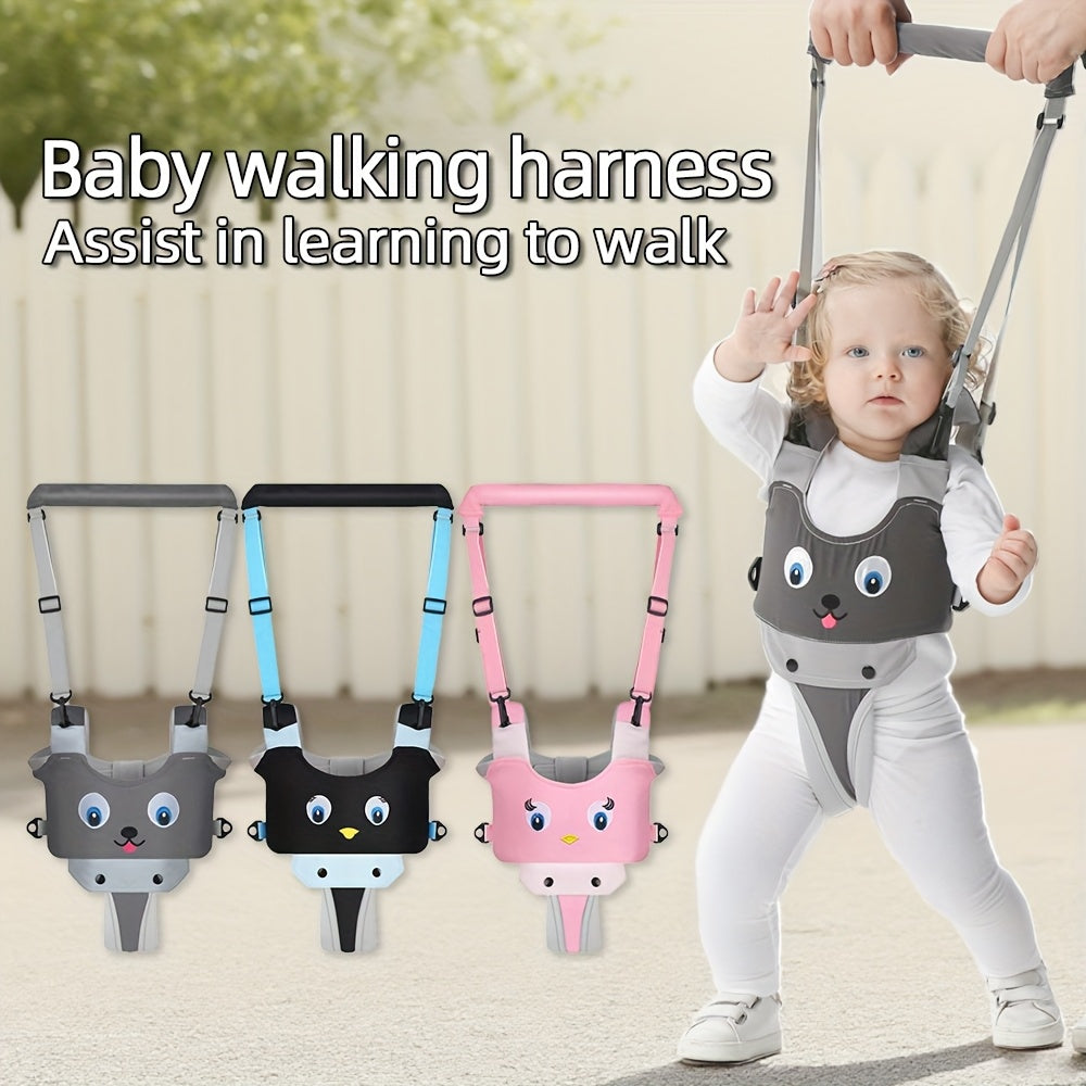 Baby Walking Aid Belt for 8-24 Months, Adjustable Pink Cartoon Toddler Support Harness for Supervised Indoor First-Step Practice