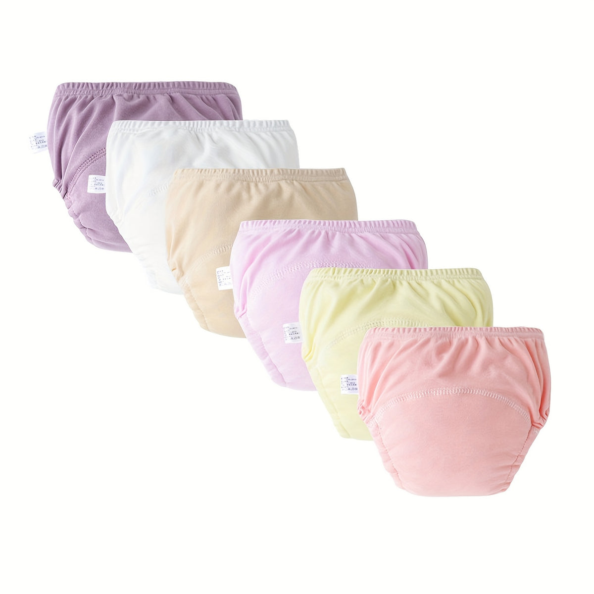 Breathable Toddler Potty Training Briefs 6-Pack, Soft Learning Underwear for Boys and Girls in Blue, Pink or Cartoon Styles with Weight-Based Sizes