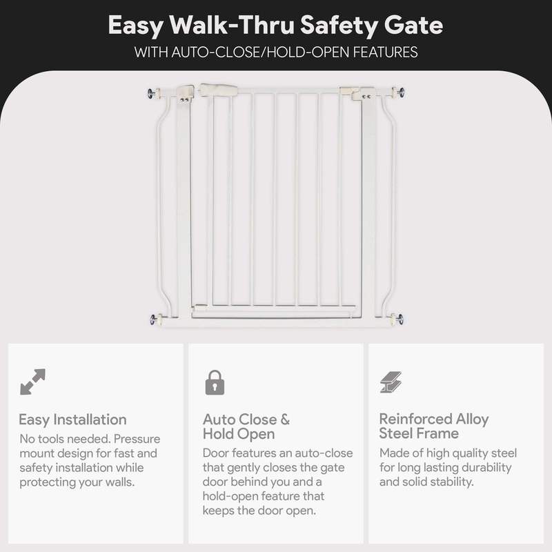 Walk-Through Baby Safety Gate by BalanceFrom, White Open-Box Doorway Barrier for Baby and Pets, Home Room Separation and Everyday Access