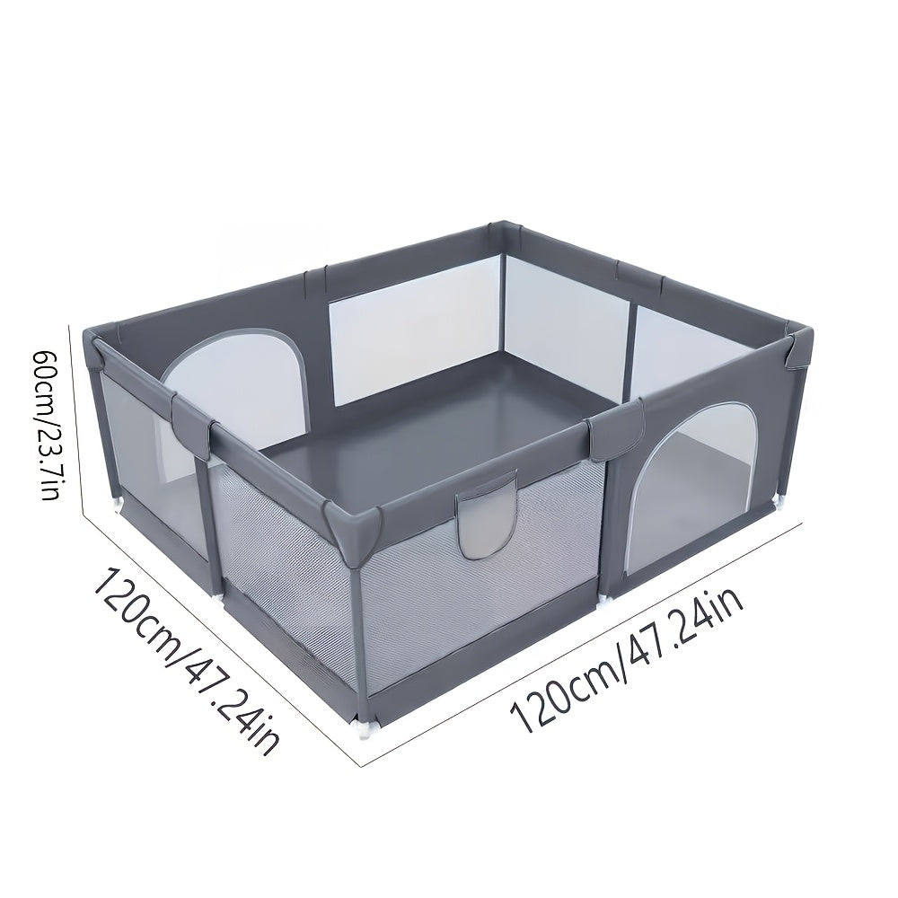 Baby Playpen with Breathable Mesh for Indoor and Outdoor Play, Large Kids Activity Yard in Beige or Gray with Multiple Size Options