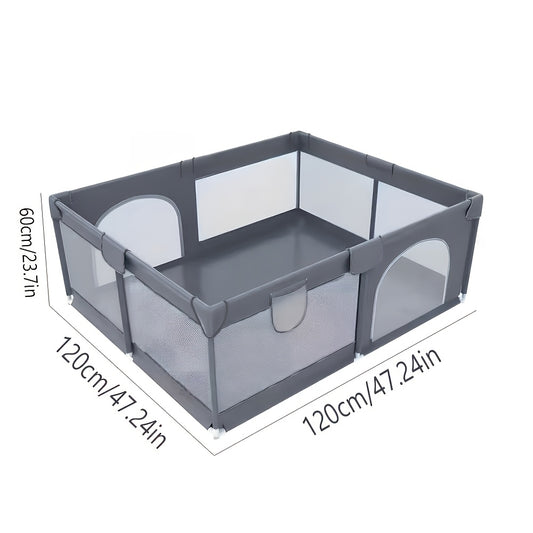 Baby Playpen with Breathable Mesh for Indoor and Outdoor Play, Large Kids Activity Yard in Beige or Gray with Multiple Size Options
