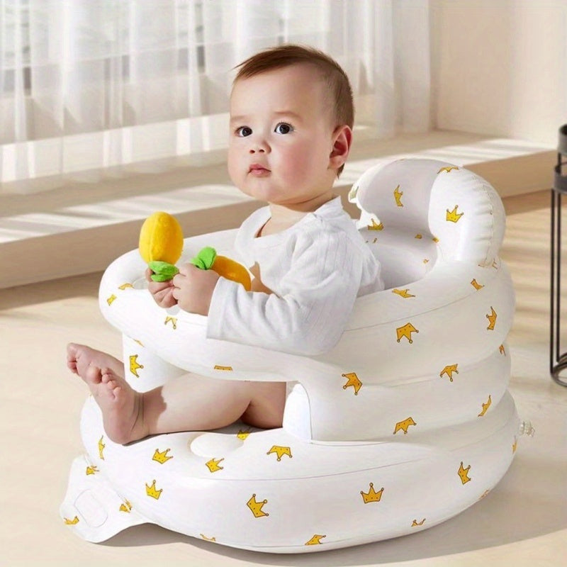 Inflatable Baby Sit-Up Chair Seat for Learning to Sit, Spine-Safe Infant Sitting Support Sofa, Portable Posture Training Gadget for Babies Practicing Independent Upright Sitting at Home