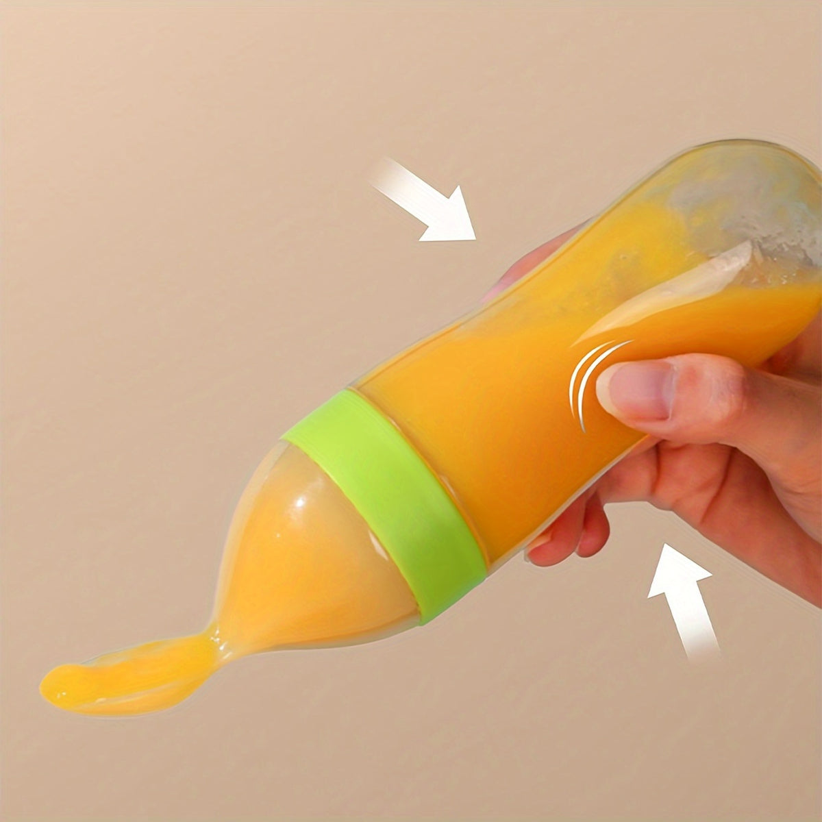 Baby Food Feeder Set, 7-Piece Silicone Squeeze Spoon Bottles and Fresh Fruit Feeders with Three Nipple Sizes for Everyday Complementary Feeding