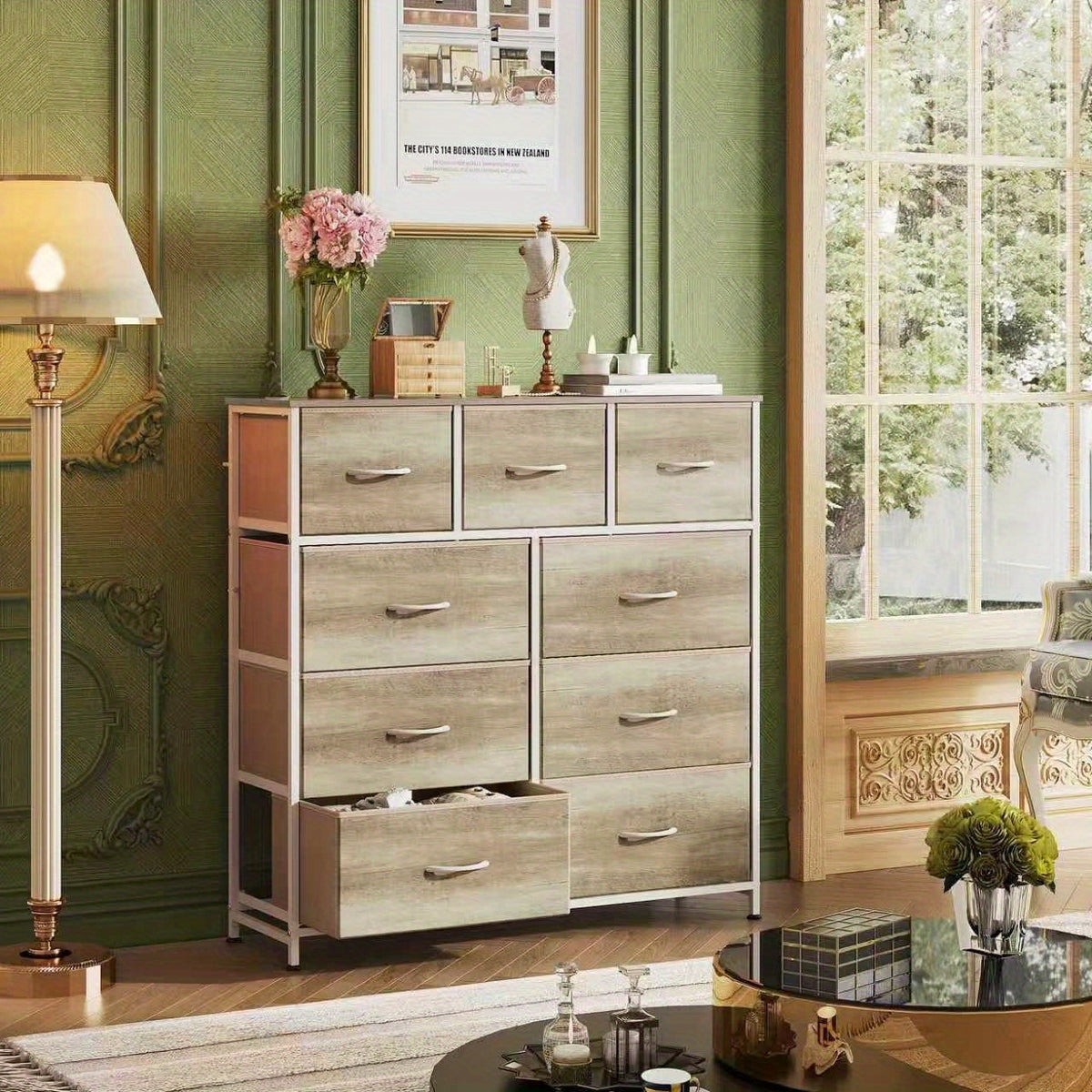 9 Drawer Storage Cabinet for Nursery and Bedroom, Chest of Drawers with Integrated Slide Rails, Multiple Color Options for Everyday Organization