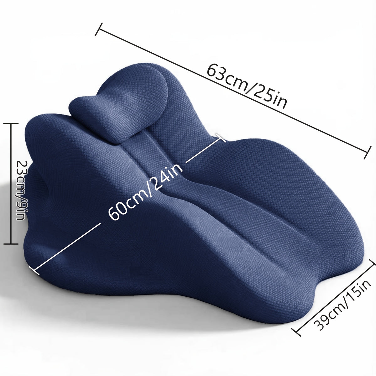 Pregnancy Wedge Pillow with Memory Foam, Ergonomic Maternity Support Cushion for Bed, Reading or Relaxing in Sky Blue or Navy Blue