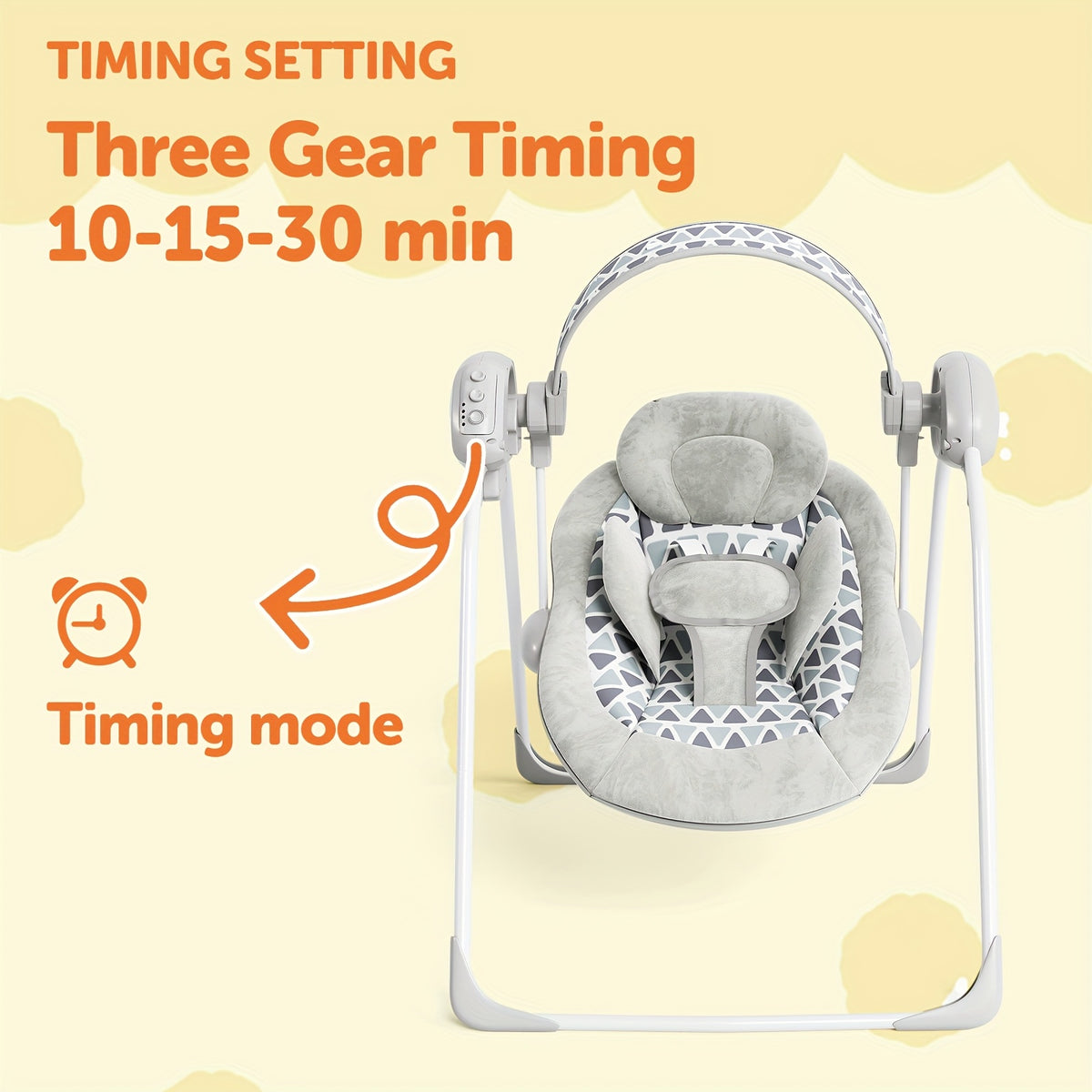 Baby Swing Seat with Timer in Green or Pink, Portable Infant Activity Swing with Patterned Seat for Supervised Awake Use, Listed 6ā20 lbs