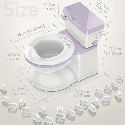 Realistic Toilet Transition Potty Seat with Wipe Storage and Disposable Liners, Real-Feel Diaper Seat for Toddlers, Easy to Clean and Assemble, Purple