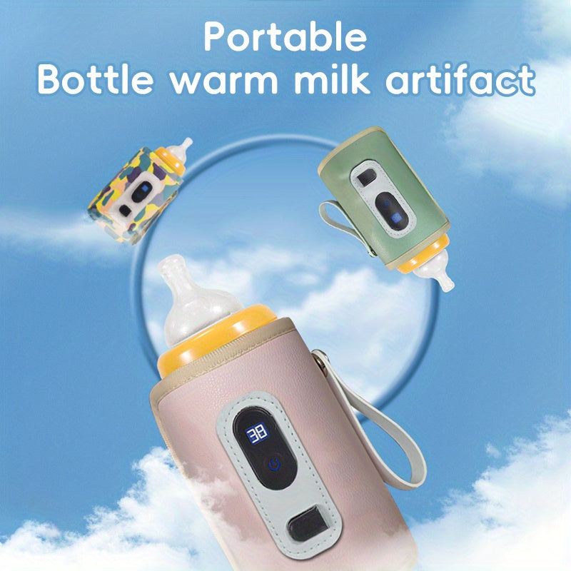 USB Bottle Warmer Sleeve with Digital Temperature Display, Cochildor Milk Warming Cover for Compatible Breastmilk and Formula Bottles in Green or Pink