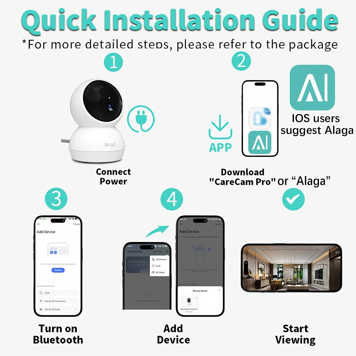 2K WiFi Indoor Security Camera with AI Motion Alerts, Night Vision, Two-Way Audio, 2.4G/5G Connectivity and Smartphone Monitoring for Home or Nursery