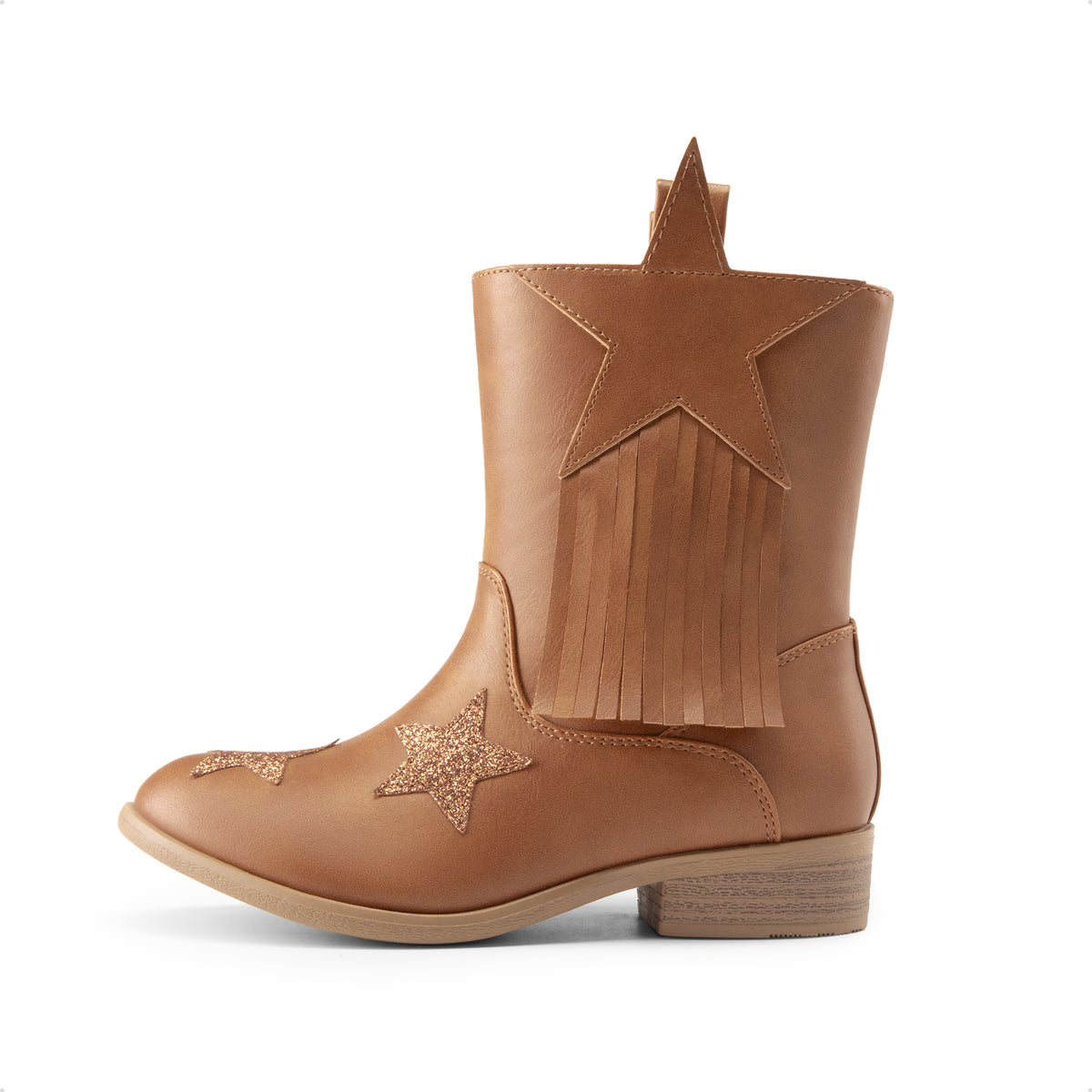 Girls Tassel Cowgirl Boots by DREAM PAIRS, Western Mid-Calf Cowboy Style for Toddler, Little Kid and Big Kid Sizes, Golden, Camel or White Color Options