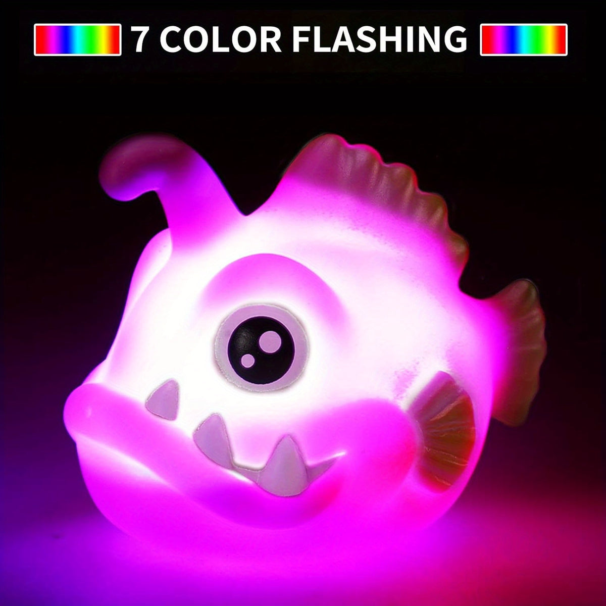 Light-Up Bath Toys 6-Pack with Sea Animal Shapes, Colorful Bathtub Water Play Set in Random Colors for Supervised Kids Bath-Time Activities