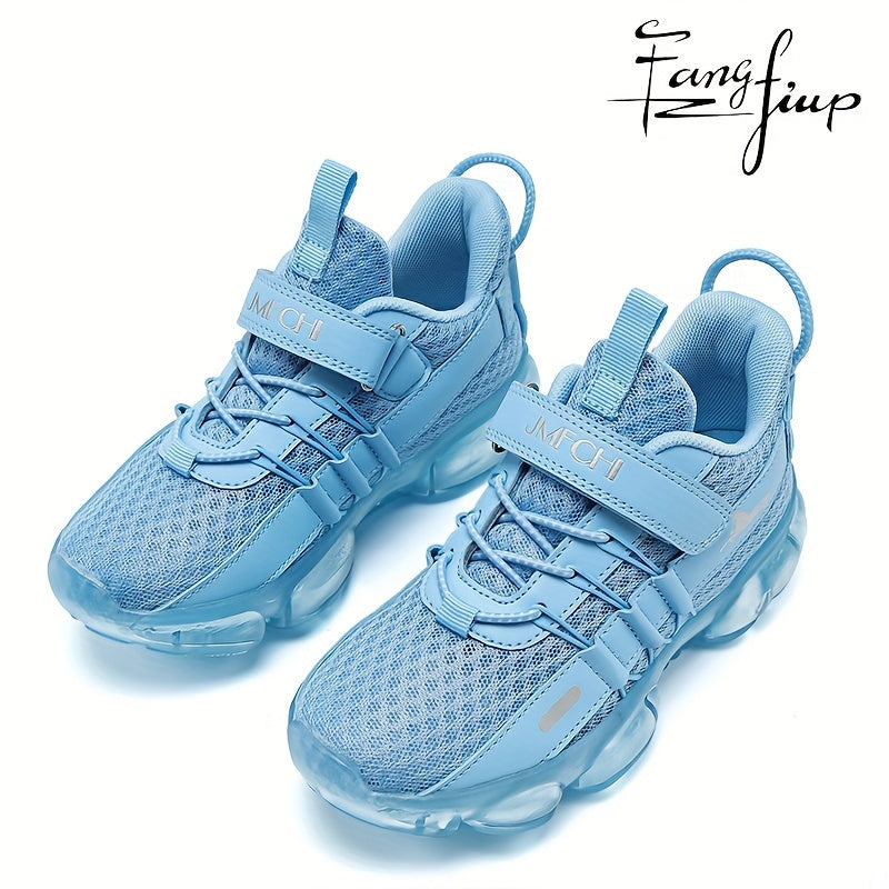 Kids Knit Mesh Running Shoes by FANGFIUP, Breathable Lightweight Round-Toe Sneakers for Boys' Active Play, Training and Everyday Outings