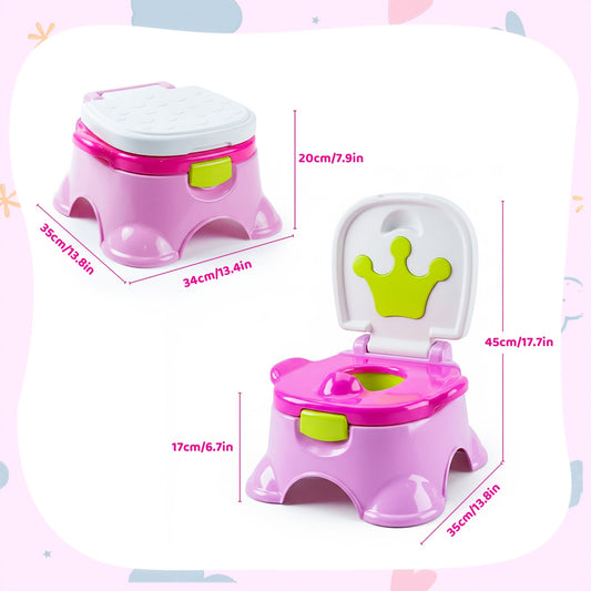 Toddler Potty Chair 3-in-1 Toilet Training Set with Removable Seat Ring and Step Stool for Boys and Girls Learning Independent Bathroom Routines