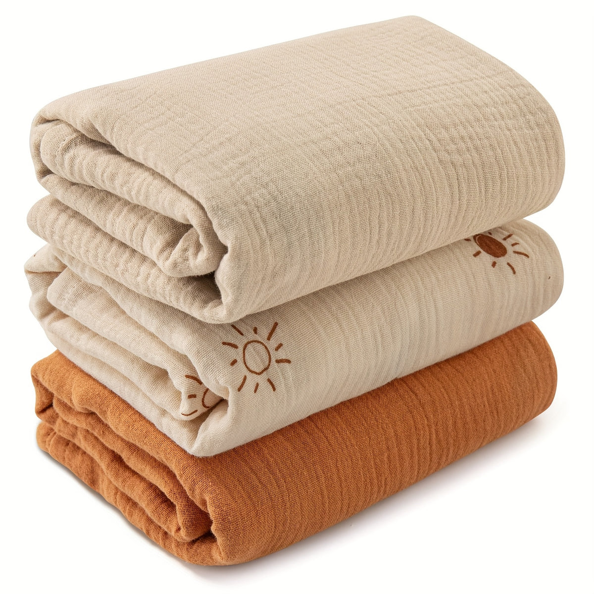 Swaddle Blankets for Newborns, 3-Pack Soft Breathable 38 x 40 Inch Receiving Blankets for Swaddling, Burp Cloth Use & Baby Shower Gifts