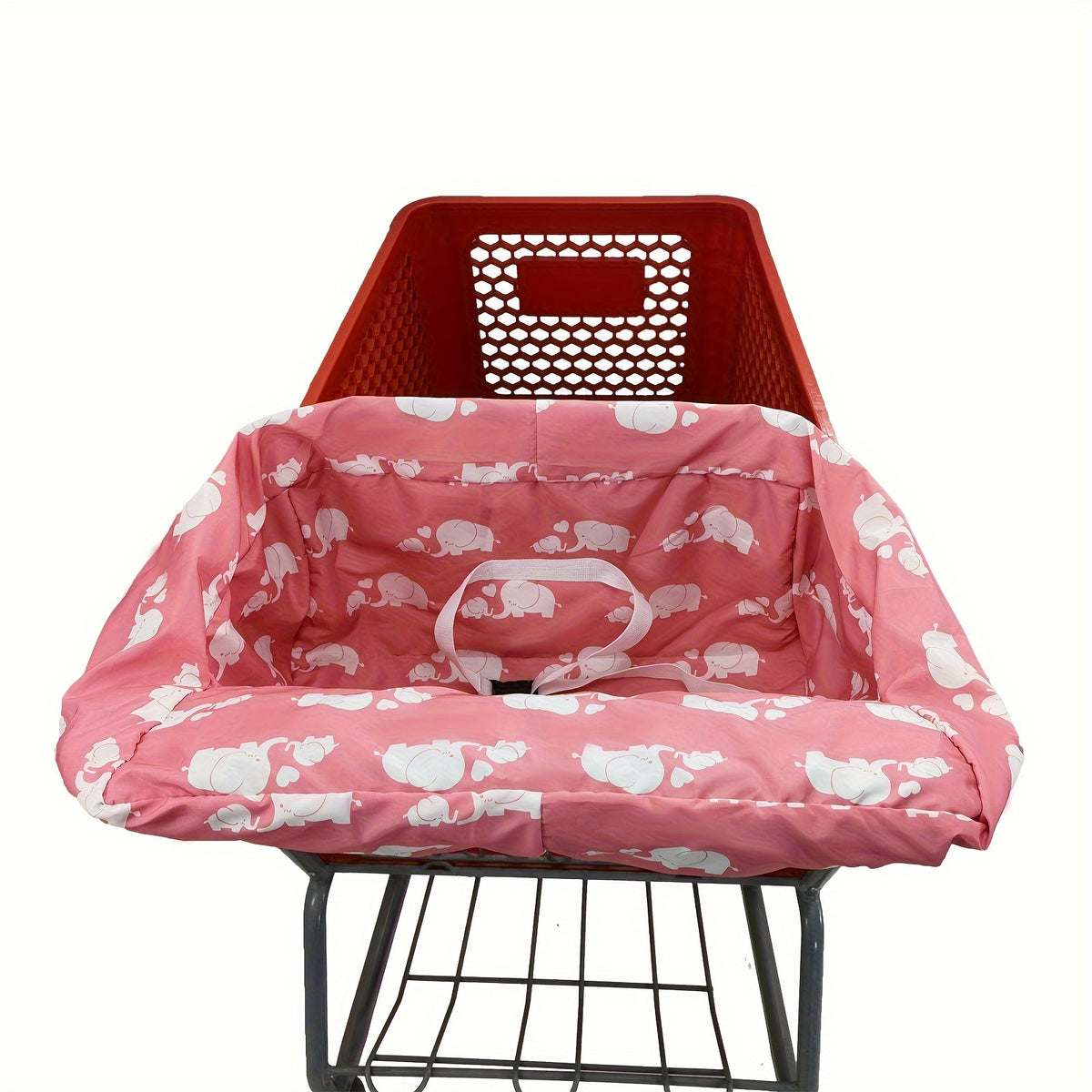 Shopping Cart Cover for Baby with High Chair Cushion, Soft Fold-Away Seat Protector with Adjustable Straps, Phone Pocket and Toy Loops