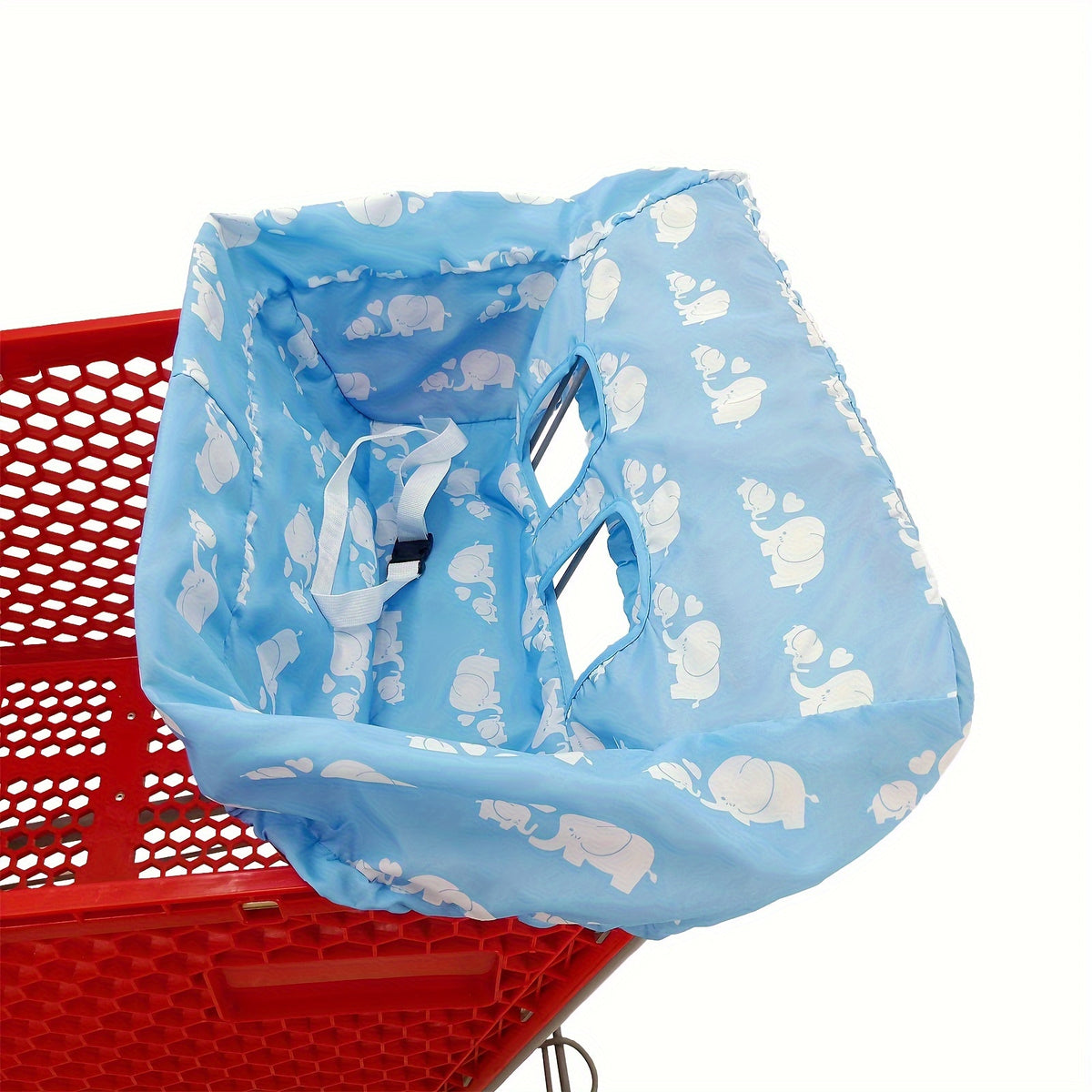 Shopping Cart Cover for Baby with High Chair Cushion, Soft Fold-Away Seat Protector with Adjustable Straps, Phone Pocket and Toy Loops