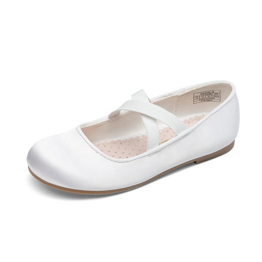 Classic Strap Ballerina Mary Jane Flats for Girls - Stylish Comfortable Round Toe Dress Shoes, Quick On and Off, Multiple Colors for Toddler, Little Kid & Big Kid, All Season Wear