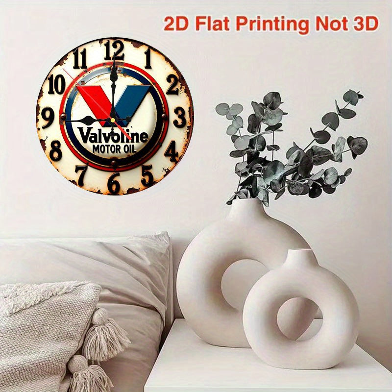 Halloween Wooden Wall Clock with Silent Matte Pendulum, 2D Flat Decorative Clock for Living Room, Bedroom, Office or Garage Seasonal Decor