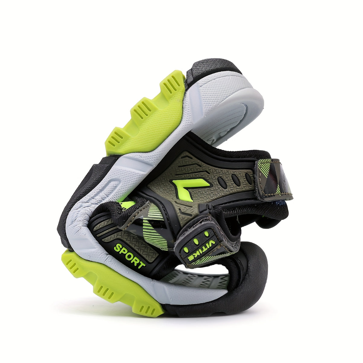 Boys' Summer Sandals with Protective Toe Coverage, Soft Casual Shoes for Warm Days in Greenish Yellow or Sky Blue, Little Kid & Big Kid Sizes