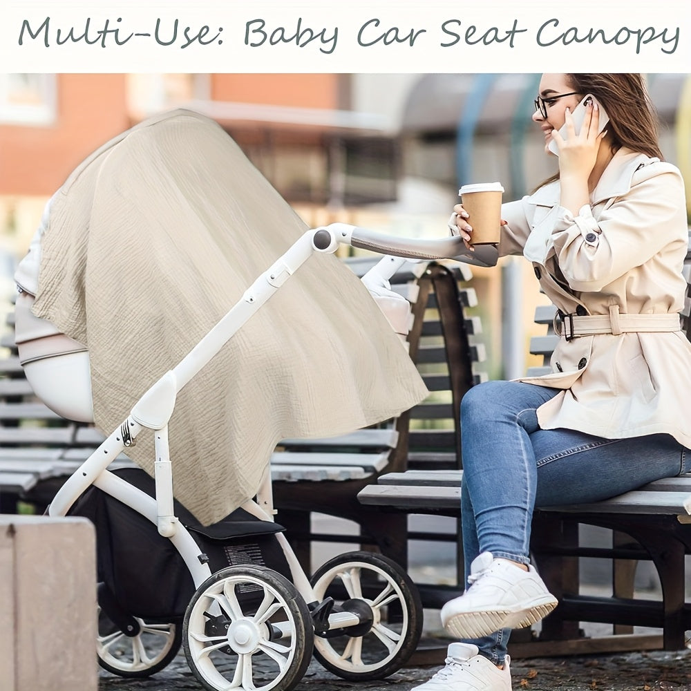 Breastfeeding Shawl and Nursing Cover for Moms, Lightweight Breathable Wrap for Feeding On the Go in Coffee or Beige, Postpartum Gift Idea