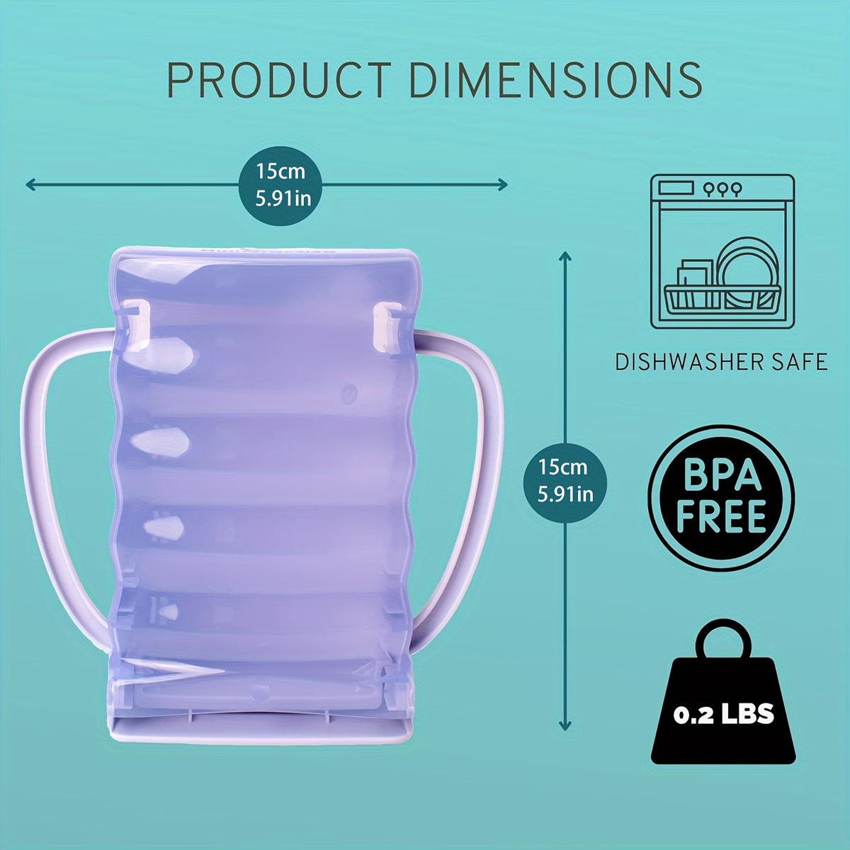 Toddler Food Pouch Holder 2-Pack by PINDAR, Purple Reusable Anti-Squeeze Holders with Dual Handles for Yogurt Pouches and Juice Boxes