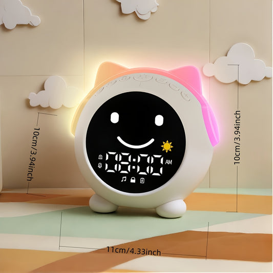 Toddler Sleep Training Clock with OK-to-Wake Color Display, LED Night Light, Sound Machine and Bluetooth Music Player for Kids Bedroom