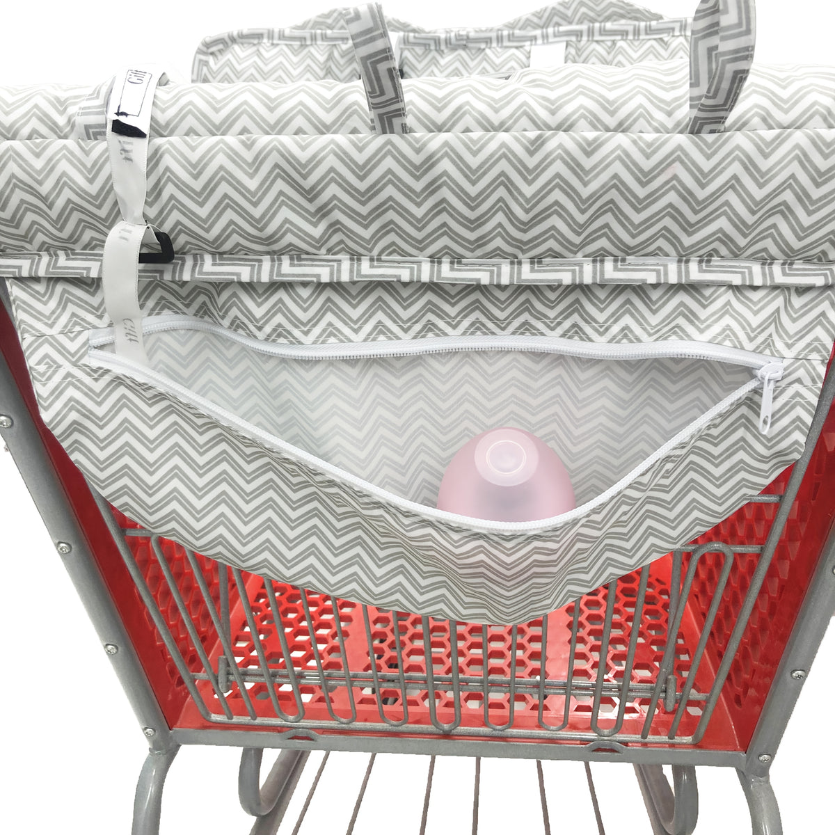 High Chair and Shopping Cart Seat Cushion, Thickened Padded Baby Seat Cover with Front and Back Straps, Machine-Washable Black Circle Style
