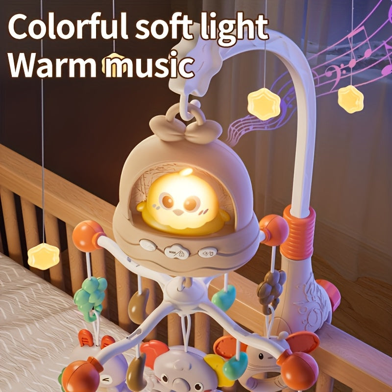 Baby Crib Mobile with Music and 360° Rotation, Remote Control, Soft Light and Timer, Animal Chimes for Nursery Decor, Ages 0–12 Months