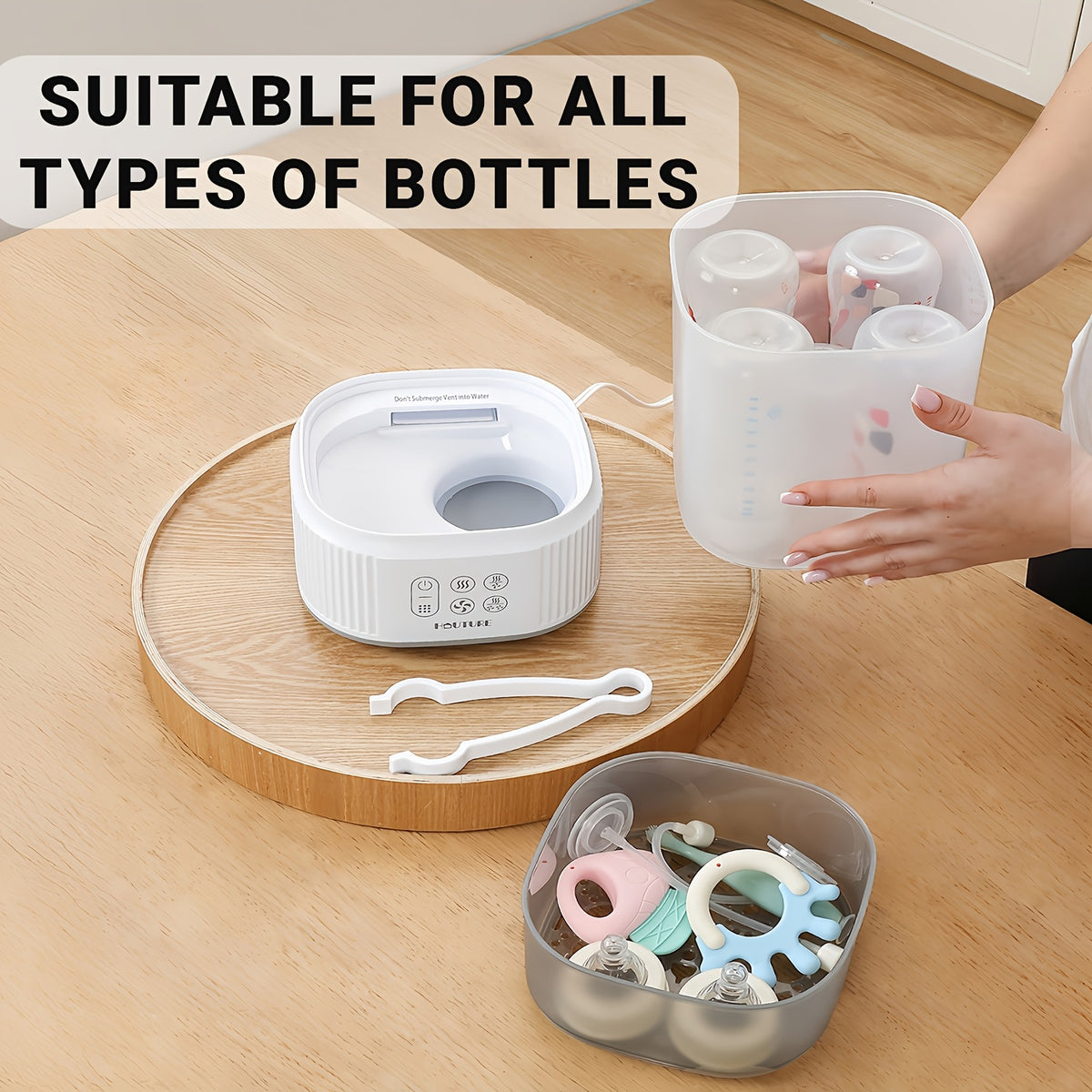 2-Tier Large Capacity Electric Bottle Sterilizer and Dryer, Steam Sterilization Kills 99.9% of Germs, Universal Fit for Breast Pump Parts, Glass and Plastic Baby Bottles, Auto Shut-Off, Great Gift