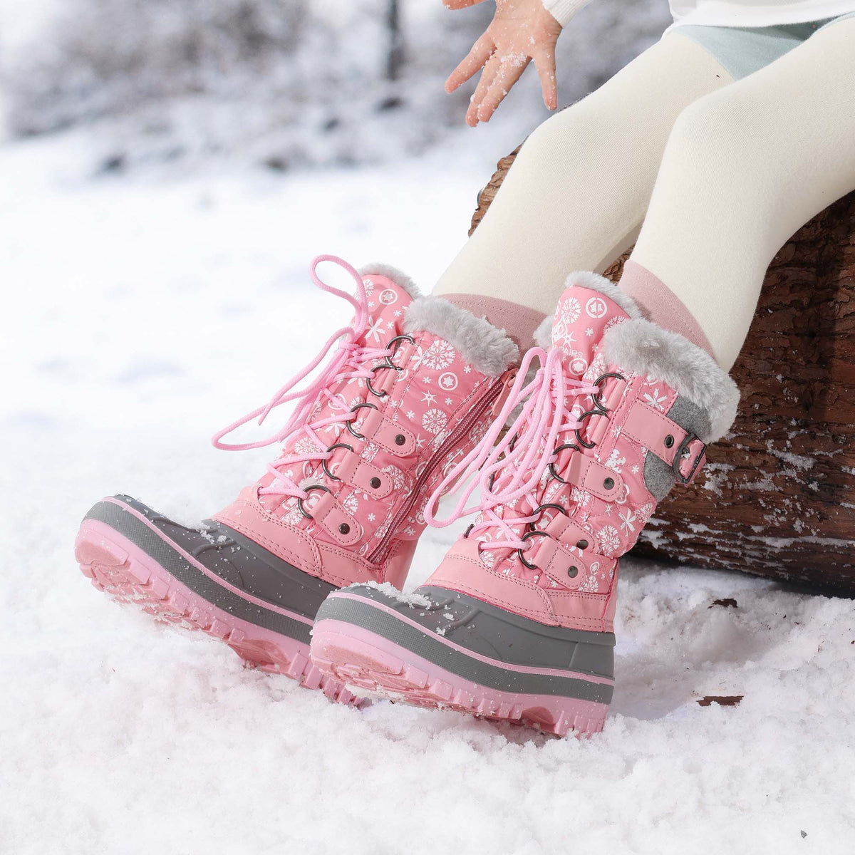 Kids Waterproof Snow Boots by DREAM PAIRS with Thermolite Insulation, Nylon Upper and One-Pull Bungee Lacing for Toddler to Big Kid Winter Outings