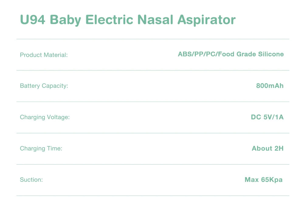 Silicone Tip Baby Nasal Aspirator with Adjustable Electric Suction, Low Noise Handheld Nose Cleaner for Infant and Young Child Care