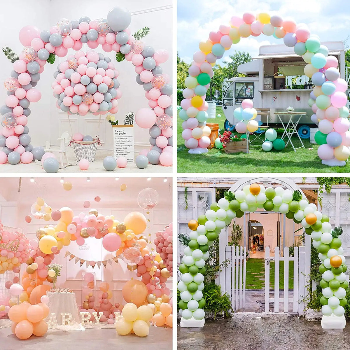Balloon Arch Stand Kit with Adjustable Connecting Rods, Reusable DIY Party Backdrop Frame for Baby Showers, Birthdays and Wedding Decorations