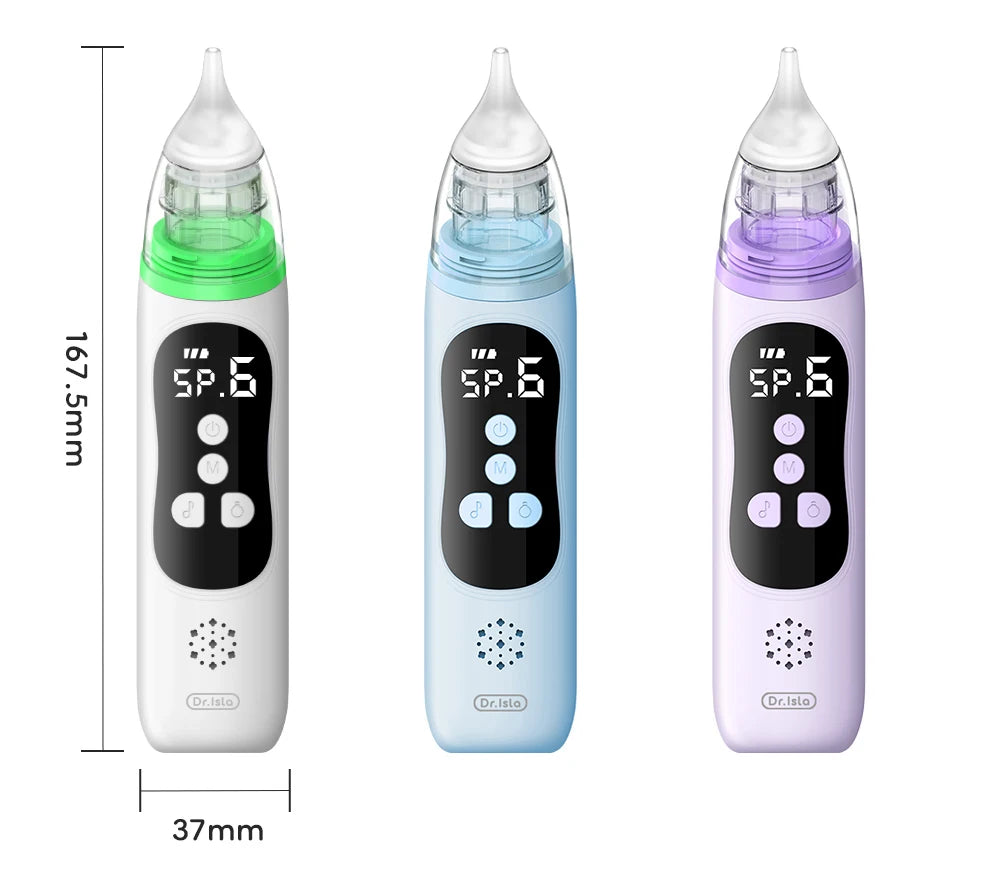 Silicone Tip Baby Nasal Aspirator with Adjustable Electric Suction, Low Noise Handheld Nose Cleaner for Infant and Young Child Care