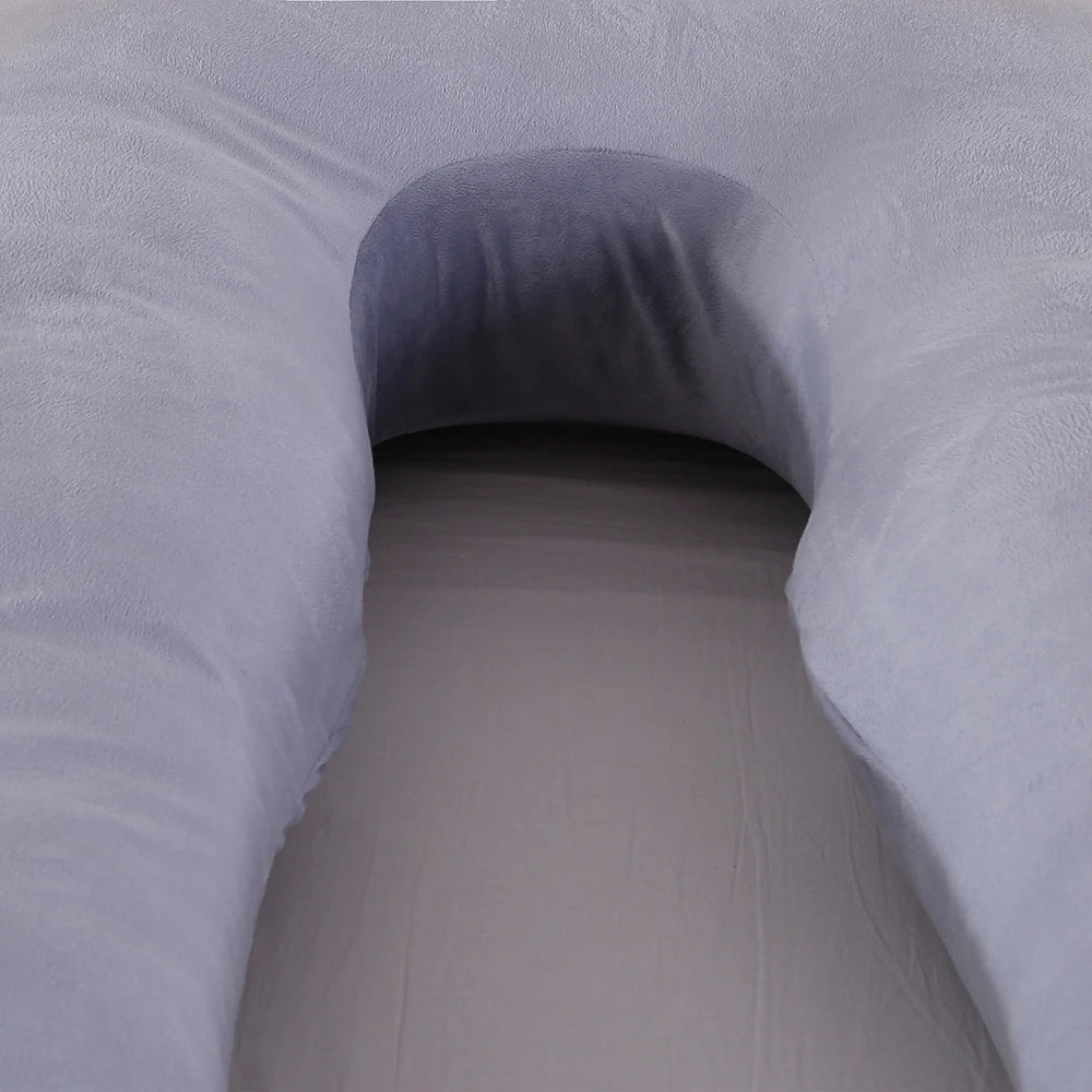 U-Shaped Pregnancy Body Pillow with Detachable Polyester Cover, PANGDUBE Maternity Cushion for Adult Rest, Approx. 115 x 55 cm