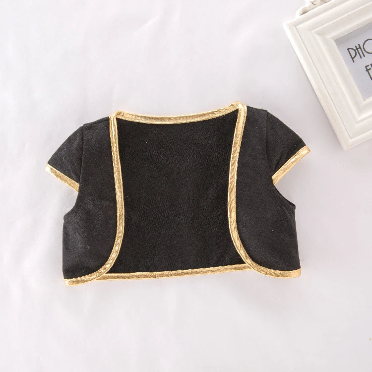 Infant Pirate Romper Costume Set with Vest, Head Scarf and Belt, Cotton Blend Red Stripe Outfit for Baby and Toddler Halloween Parties
