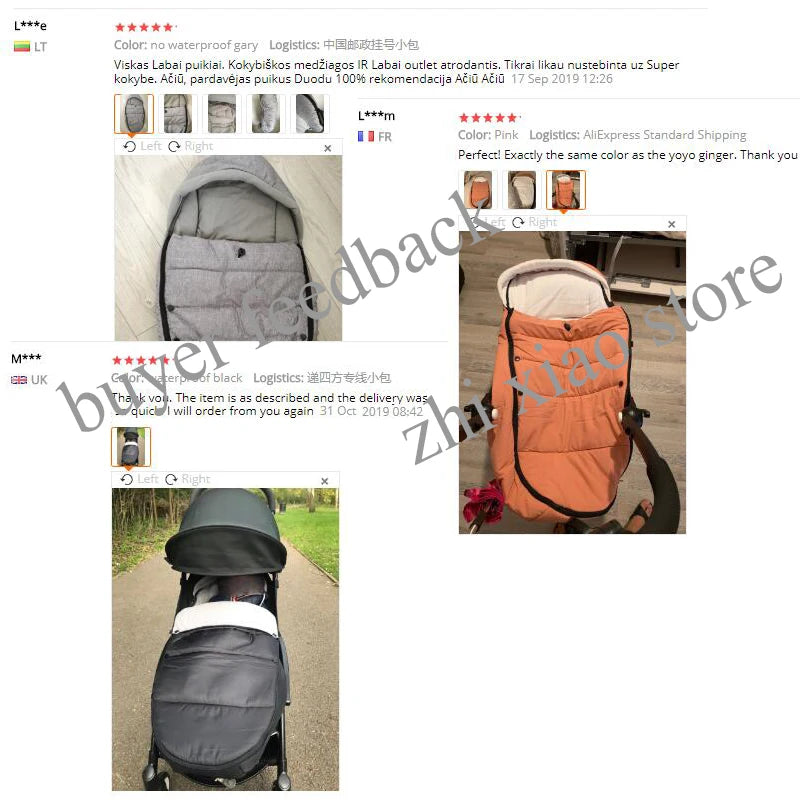 Fleece-Lined Stroller Footmuff for YOYO and Bugaboo, 90 x 45 cm Windproof Waterproof Cover with Storage Bag and Thickened Option