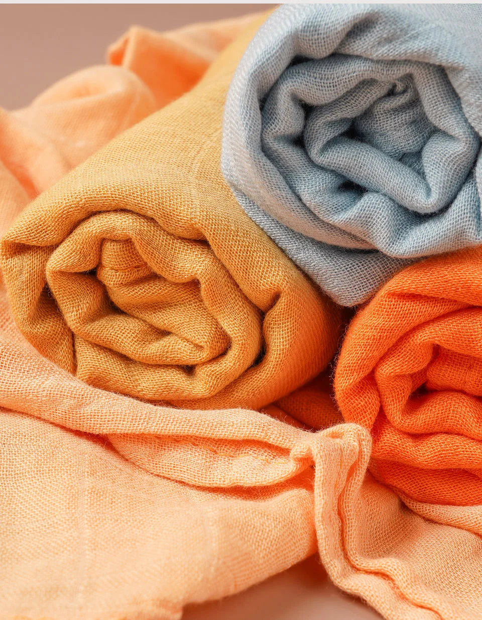 Bamboo Cotton Muslin Blanket Set, 5-Pack 60 x 60 cm Baby Cloths for Burping, Everyday Feeding Cleanup and Baby Shower Gifts by Kangobaby