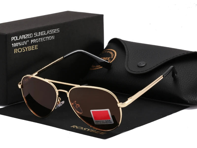 Aviator Polarized Sunglasses for Youth by ROSYBEE, Small 54mm Pilot Shades with Original Case for Older Boys, Girls and Narrow Faces