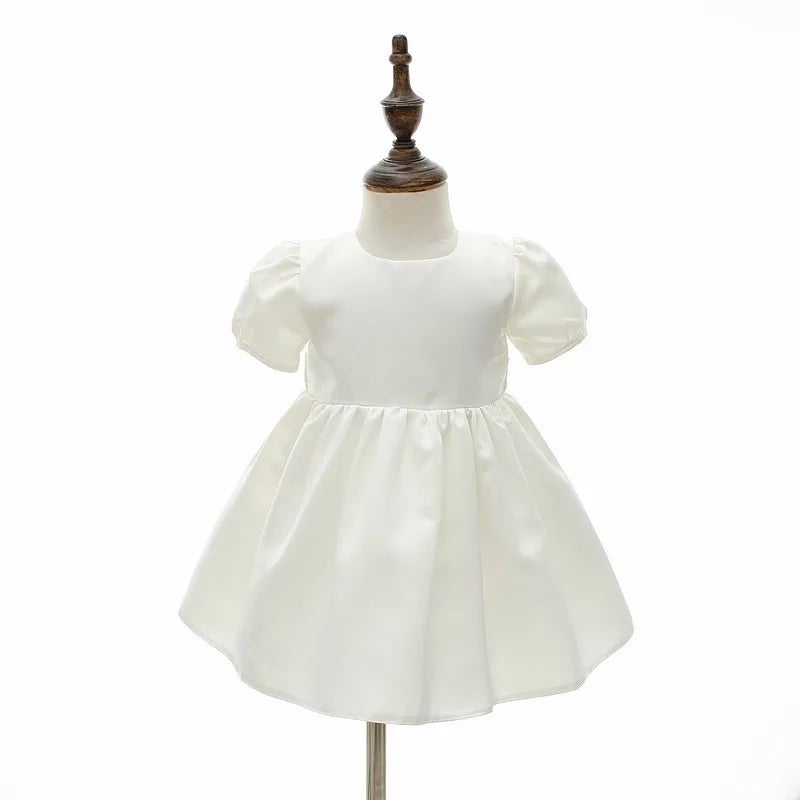 Baby Baptism Gown for Girls with Long Sleeves, Lace Details and Cotton Lining, Dress and Cap Set for Christening and First Birthday Photos