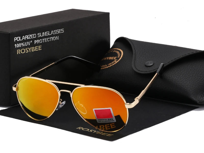 Aviator Polarized Sunglasses for Youth by ROSYBEE, Small 54mm Pilot Shades with Original Case for Older Boys, Girls and Narrow Faces