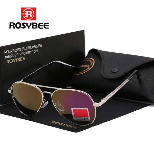 Aviator Polarized Sunglasses for Youth by ROSYBEE, Small 54mm Pilot Shades with Original Case for Older Boys, Girls and Narrow Faces