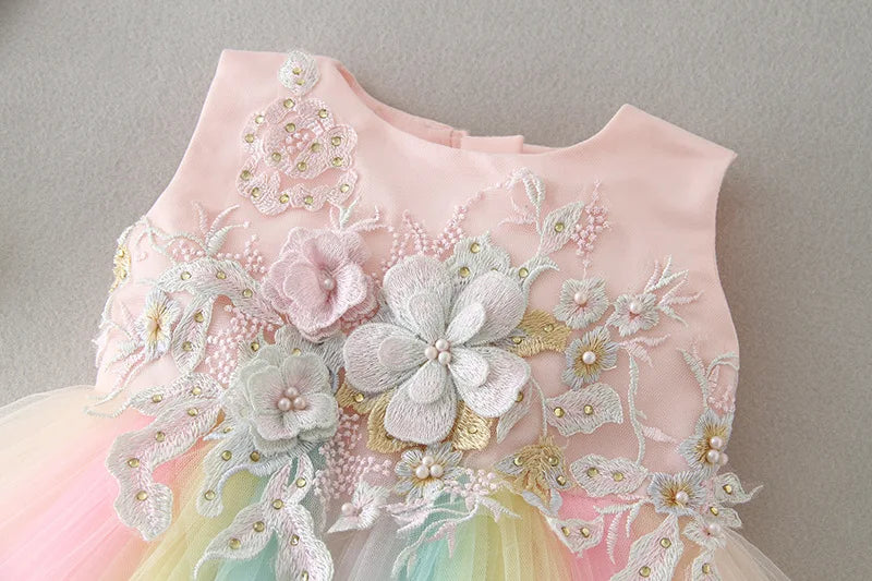 Baby Baptism Gown for Girls with Long Sleeves, Lace Details and Cotton Lining, Dress and Cap Set for Christening and First Birthday Photos
