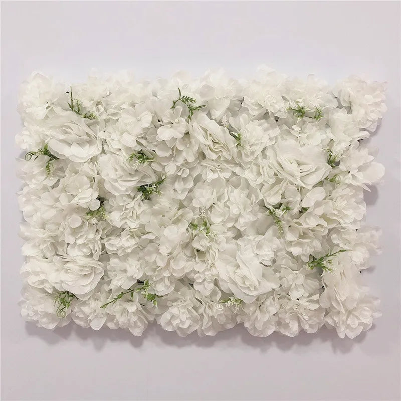 Artificial Flower Wall Panels with Fabric Roses, 40 x 60 cm Reusable Floral Backdrop for Baby Showers, Weddings, Birthdays & Home Decor