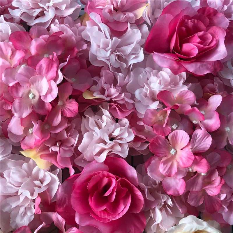 Artificial Flower Wall Panels with Fabric Roses, 40 x 60 cm Reusable Floral Backdrop for Baby Showers, Weddings, Birthdays & Home Decor