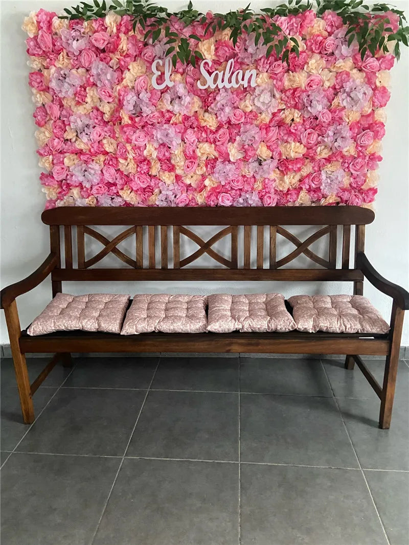 Artificial Flower Wall Panels with Fabric Roses, 40 x 60 cm Reusable Floral Backdrop for Baby Showers, Weddings, Birthdays & Home Decor