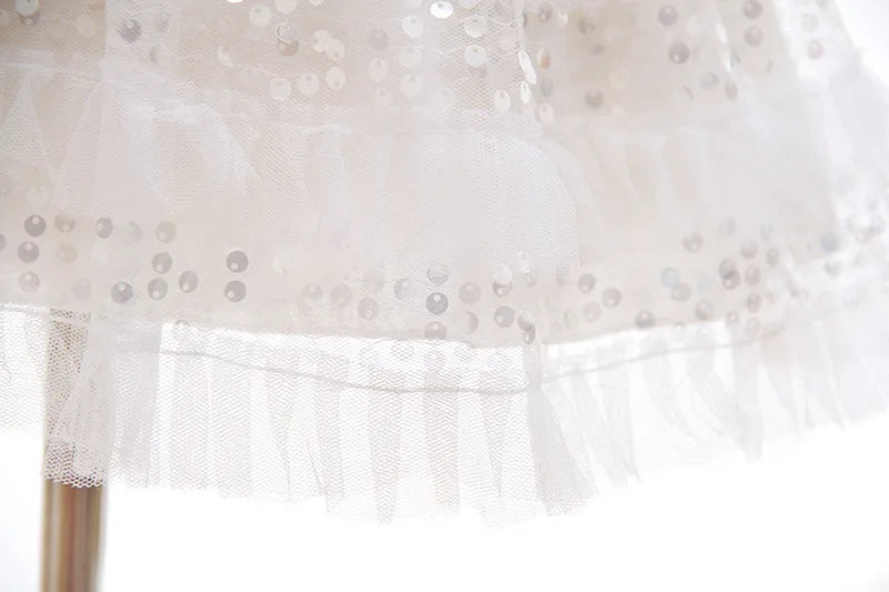 Baby Baptism Gown for Girls with Long Sleeves, Lace Details and Cotton Lining, Dress and Cap Set for Christening and First Birthday Photos
